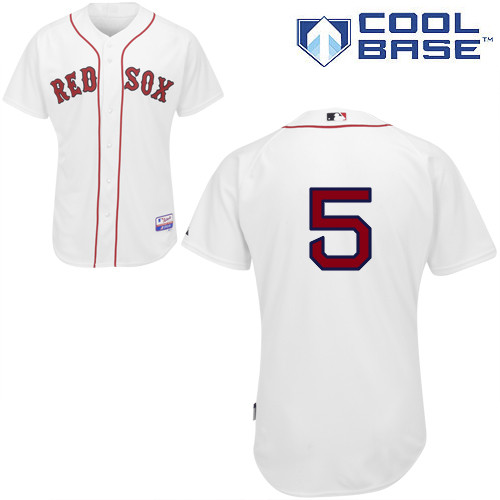 Allen Craig #5 MLB Jersey-Boston Red Sox Men's Authentic Home White Cool Base Baseball Jersey